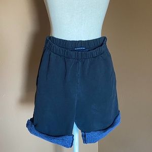 black sweatpants shorts